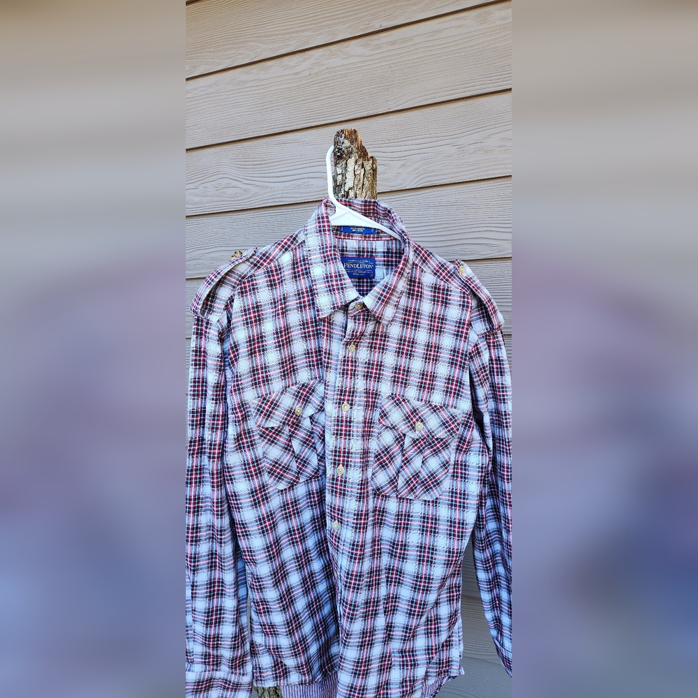 Pendleton Red And White Checkered Button Down Shi… - image 4